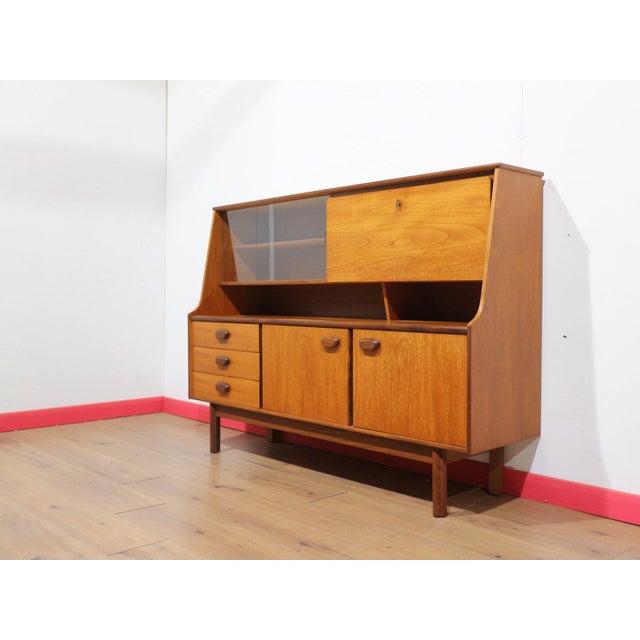 Mid Century Modern Vintage Teak Highboard Credenza Buffet by Stonehill Danish Style For Sale - Image 4 of 15