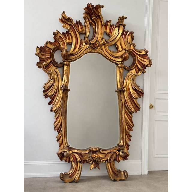 Monumental 19th Century Italian Giltwood Mirror For Sale In Los Angeles - Image 6 of 7