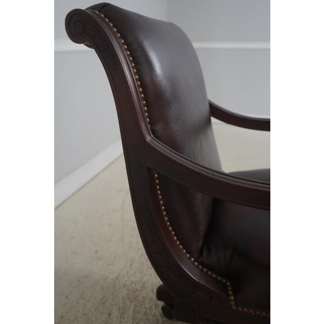 Animal Skin Sam Moore Rolling Leather Desk Chair For Sale - Image 7 of 18