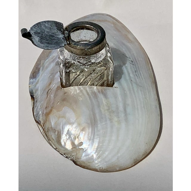 Vintage French Riviera Souvenir Shell Ink Well For Sale - Image 4 of 6