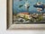 Blue 1970’s Vintage Lake Boats Landscape Oil on Board Painting, Signed For Sale - Image 8 of 12