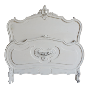 Antique French Rococo Painted Full/Queen Bed