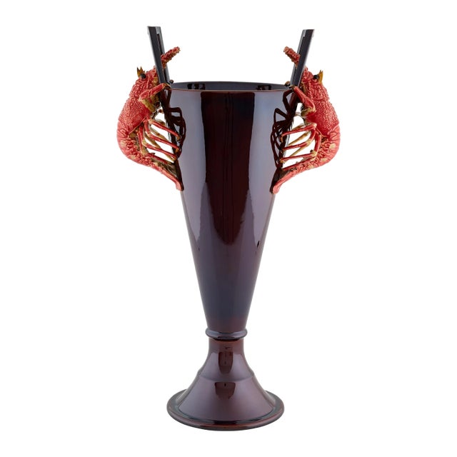 Bordallo Pinheiro Lobster Vase, 25" For Sale
