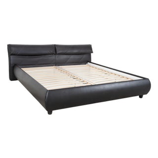 Black Leather Bed from Ruf For Sale