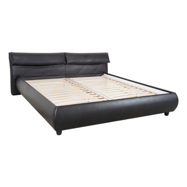 Black Leather Bed from Ruf For Sale