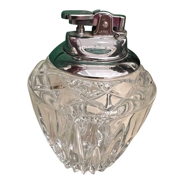Vintage Crystal Table Lighter For Sale