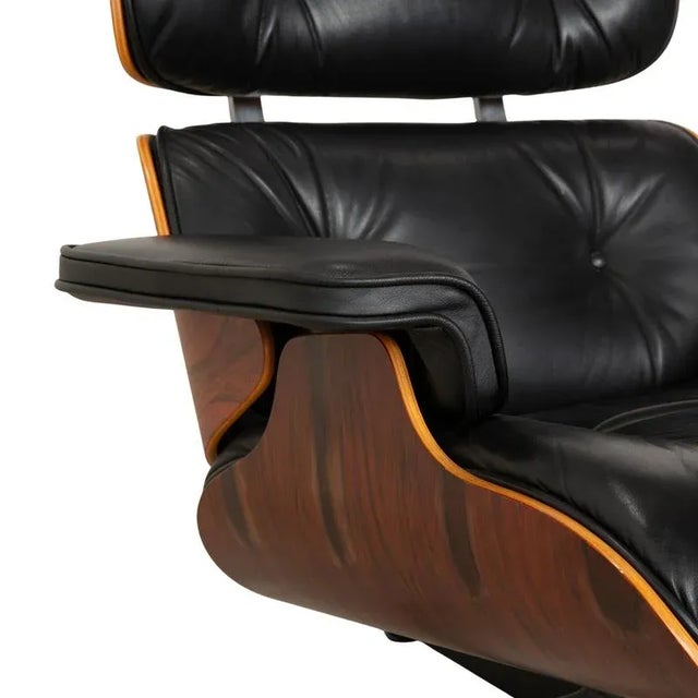 Animal Skin Leather and Wood Lounge Chair by Charles & Ray Eames for Vitra For Sale - Image 7 of 18