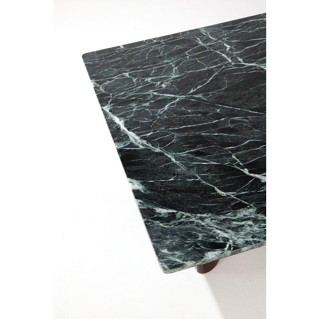 Coffee Table in Marble and Imbua Wood by Joaquim Tenreiro, 1950s, in Flawless conditions. Designed 1950 to 1959 This piece...