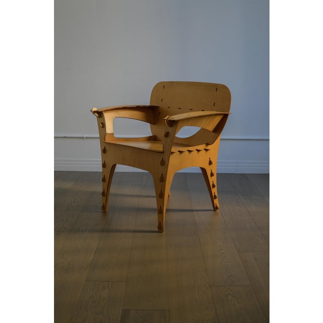1990 Attributed to David Kawecki Puzzle Chair in Laser-Cut Birch/Plywood, Usa For Sale - Image 18 of 18