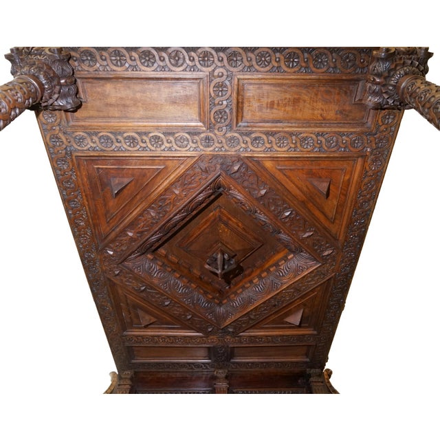 Wood Important Antique c.1600 Charles I Documented English Oak Tester Bed – Museum Quality – Hand Carved – Rare Royal Presentation For Sale - Image 7 of 18