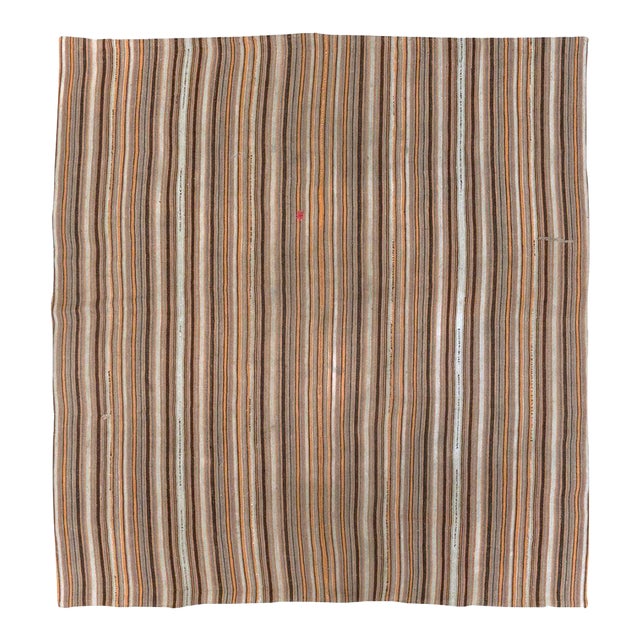 Galerie Shabab Collection Mid-20th Century Turkish Flatweave Kilim Square Room Size Carpet For Sale