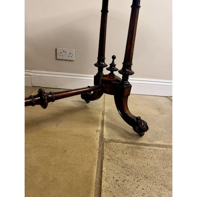 Brown Antique Victorian Burr Walnut Card Table, 1860 For Sale - Image 8 of 13