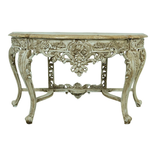 French Style Heavy Iron Paint Decorated Table For Sale