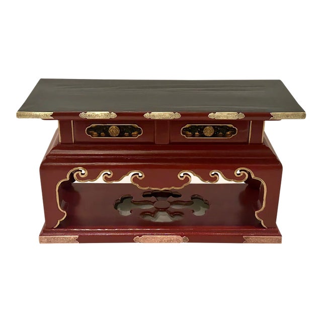Chinese Red & Black Lacquer Altar Table For Sale