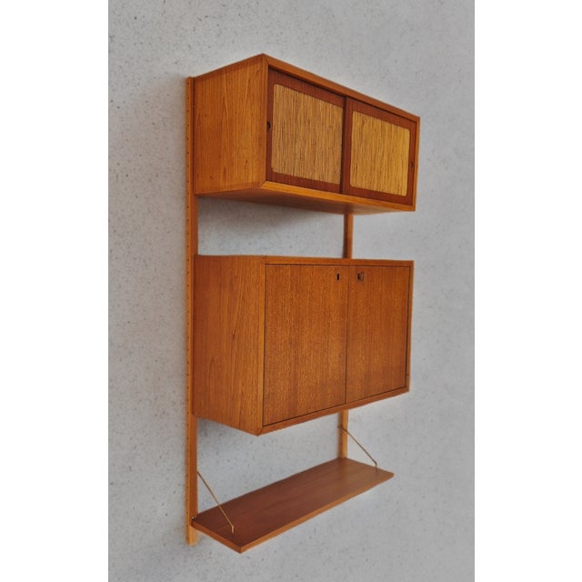 Mid-Century Scandinavian Rival Wall-Mounted Bar Cabinet in Teak by Kjell Riise for Brødrene Jåtog, 1960s, in Very Good...