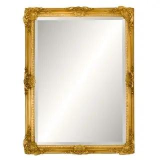 The Richmond Hill dresses a classic rectangular mirror in exuberant Rococo corners, its hand-carved gold scrolls and...