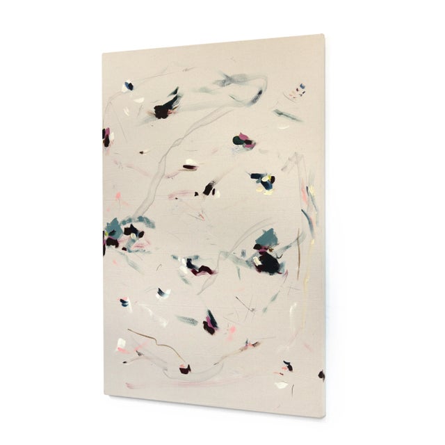 Paper Thin - Large Minimalist Abstract Painting on Natural Canvas Original Artwork by Taylour Martin For Sale In Los Angeles - Image 6 of 9