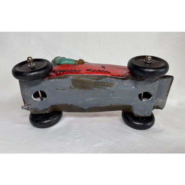 Mid-Century Ceramic 1930’s Bugatti Style Race Car & Driver Figurine For Sale - Image 12 of 12