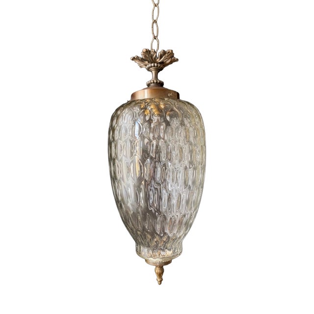 Antique Glass Chandelier, 1960s For Sale