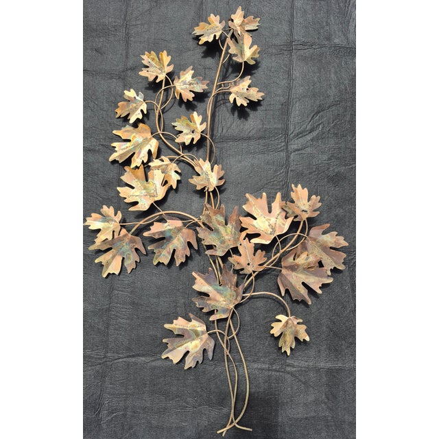1970s Mid-Century Modern Curtis Jere Style Copper Maple Leaf Wall Sculpture For Sale - Image 4 of 15