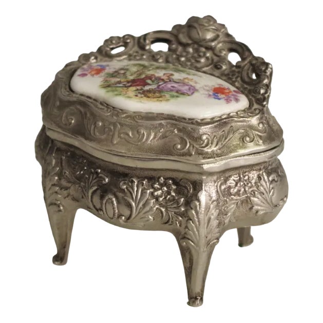 Metal Jewelry Box, 1950s For Sale