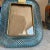1990s Barovier Style Art Deco Turquoise Murano Glass and Brass Picture Frame For Sale - Image 6 of 11