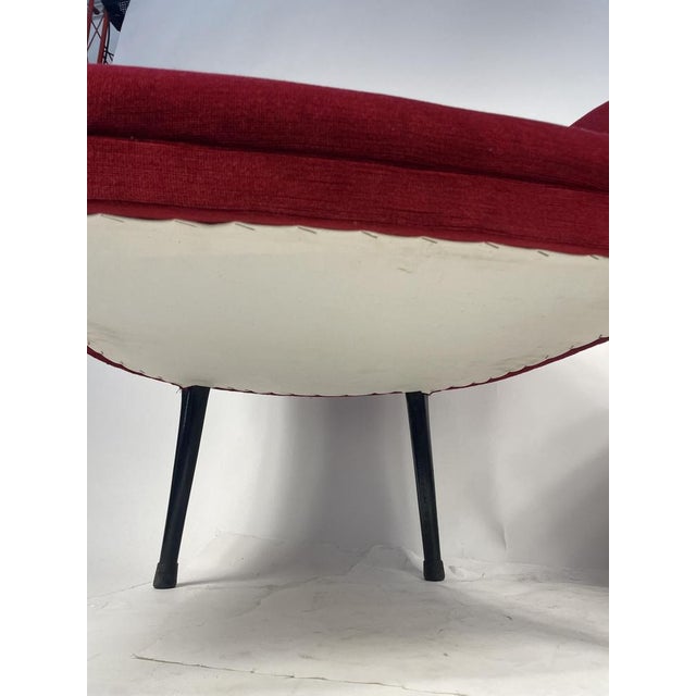 Antique Regency Style Armchair in Red Velvet, 1950s For Sale - Image 17 of 18