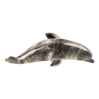 Hand-Carved Rock Crystal Dolphin For Sale