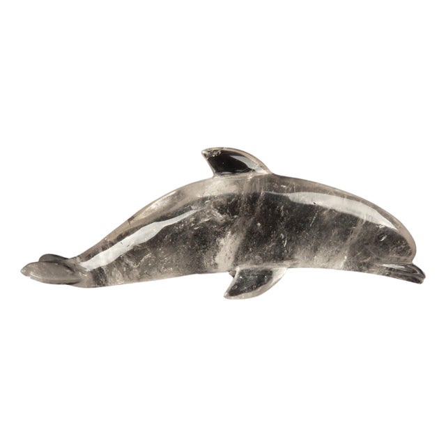 Hand-Carved Rock Crystal Dolphin For Sale