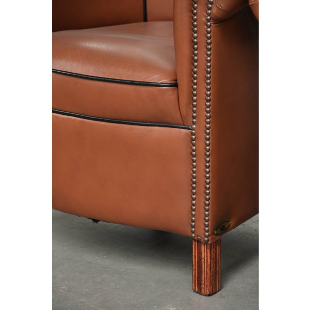 Cowhide Leather Club Chairs, Set of 2 For Sale - Image 12 of 14