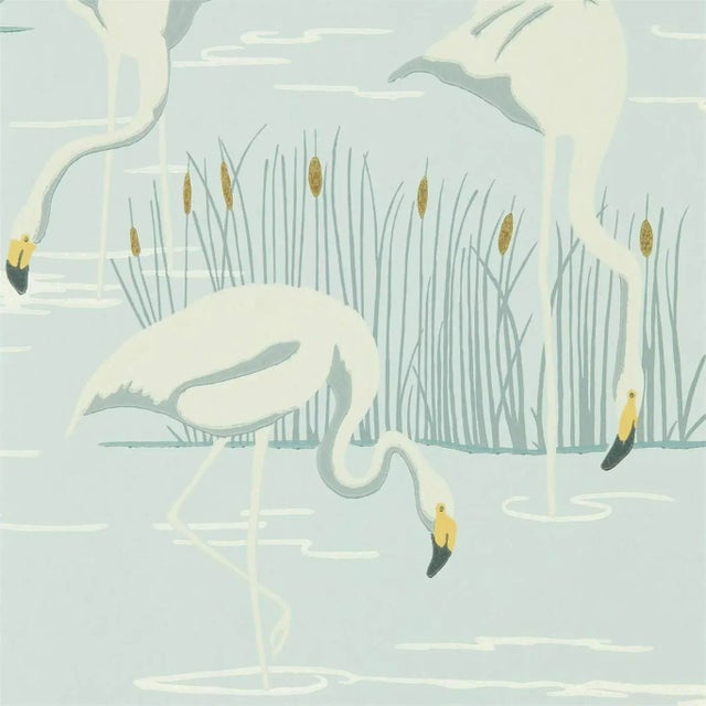 Harlequin Salinas Wallpaper in Ice/Linen/Dijon For Sale