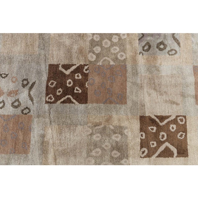 Early 21st Century Modern Tibetan Patchwork Rug in Earth Tones by Doris Leslie Blau For Sale - Image 5 of 9