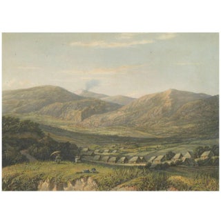 After Abram Salm, View of the Tengger Mountains, East Java Landscape, 1872, Lithograph For Sale