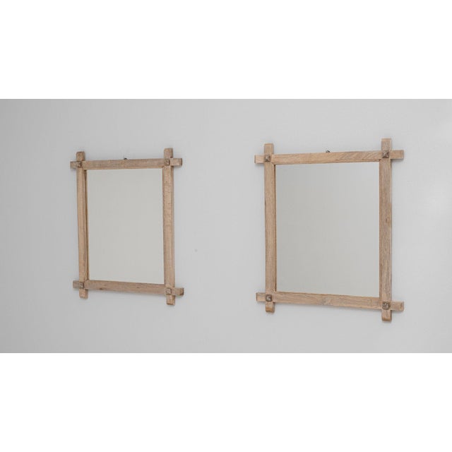 Tan Mid 20th Century France Tan Wood Mirror For Sale - Image 8 of 9