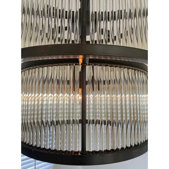 Splendid metal chandelier, and glass tube, extremely design and decorative.