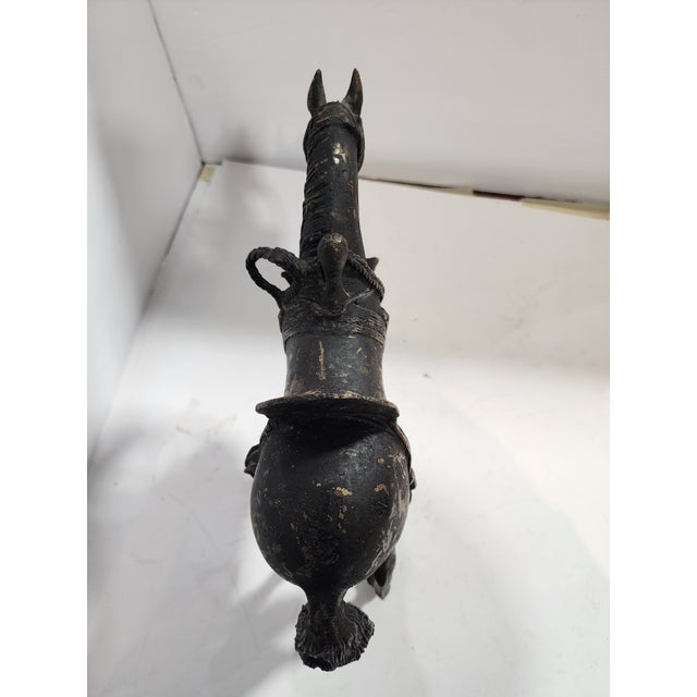 Bronze 1970s Bronze Brutalist Horse Statue Fully Tacked For Sale - Image 8 of 9