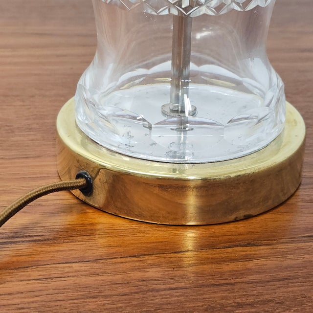 Late 20th Century Waterford Crystal Comeragh Ginger Jar Table Lamp With Original Shade For Sale - Image 13 of 14