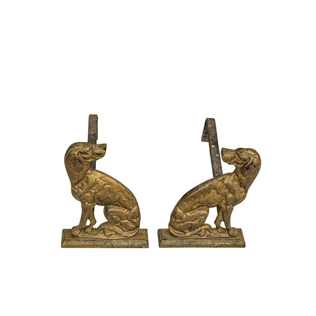 Bronze Dogs Fireplace Andirons, 1930s, Set of 2 For Sale - Image 3 of 12