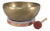 Vintage Singing Bowl or Standing Bowl Bronze Hand Made With Mallet on Pillow For Sale