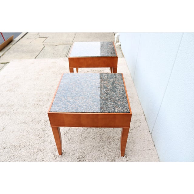 Contemporary George Simons for Brayton Donovan Granite Square Side Tables, a Pair For Sale In New York - Image 6 of 13