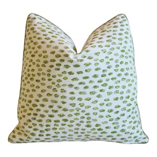 Perennials Leopard Animal Spot Feather/Down Pillow 21" Square For Sale