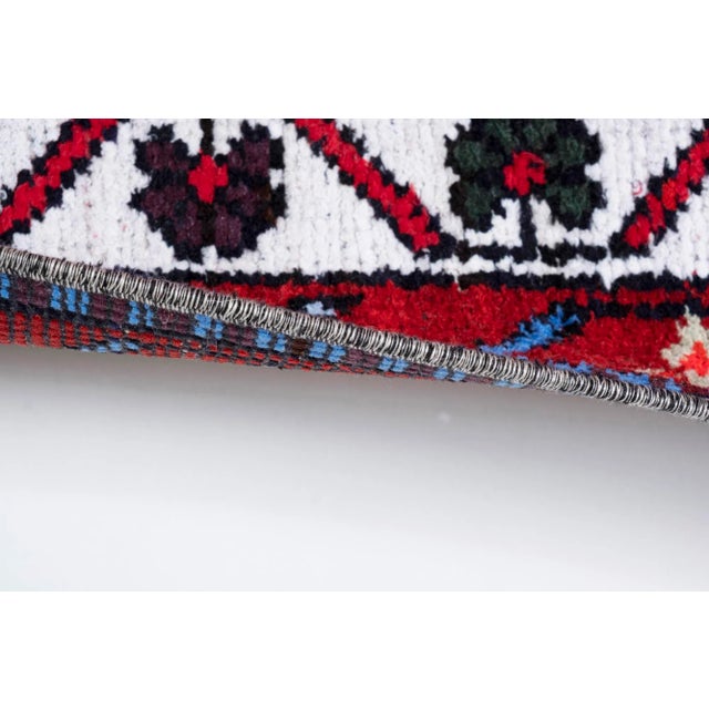 Ruby Red Vintage Colorful Turkish Herki Runner Rug 2'6" X 12'4" For Sale - Image 8 of 13