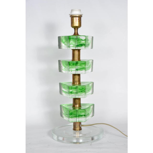 Metal Vintage Murano Glass Table Lamps, Set of 2 For Sale - Image 7 of 8