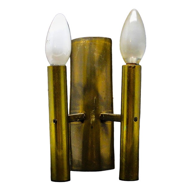 Metal Two-Armed Wall Lamp, 1970s For Sale