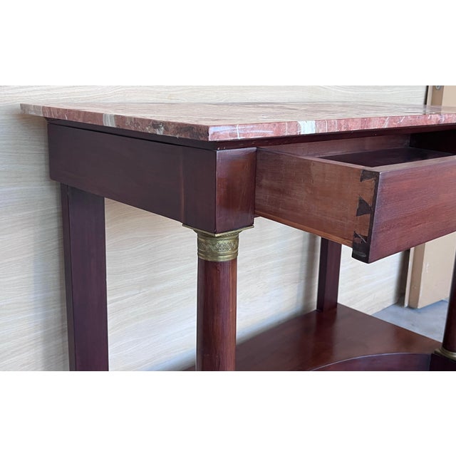 Antique French Empire Fruitwood Console Table with drawer, Early 20th Century For Sale - Image 11 of 18