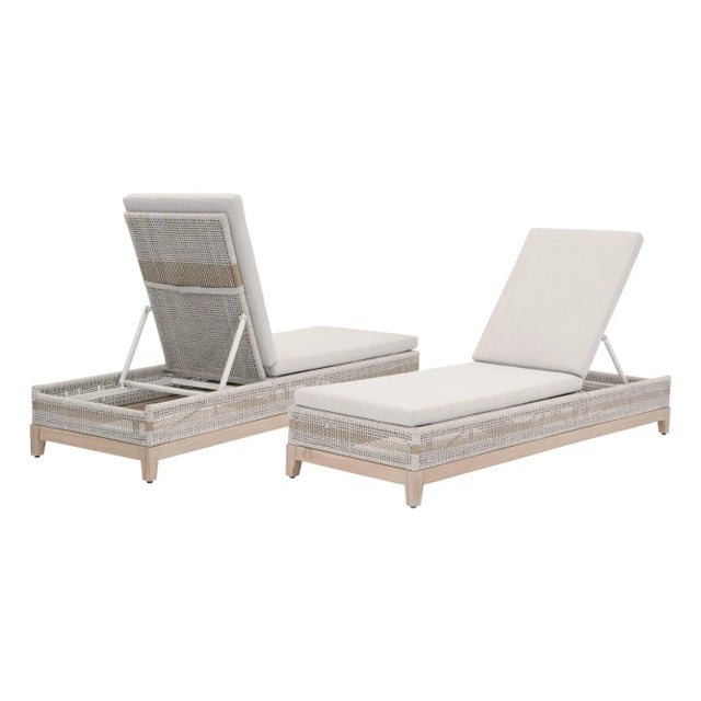 Tapestry Teak & Rope Outdoor Chaise Lounge For Sale - Image 12 of 13