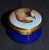 Blue VTg. Ashley Enamel's Trinket Box Hand Painted Kestrel Hawk Bird of Prey Blue For Sale - Image 8 of 11