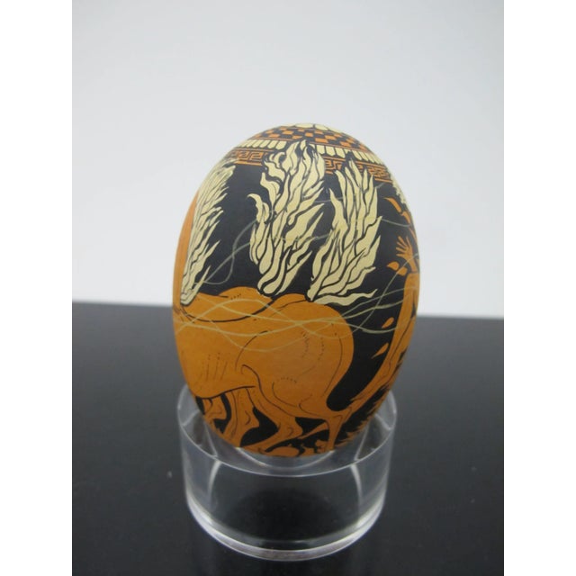 Figurative Yiannis Nomikos Male Erotic Mythology Gesso & Tempera Painting on Goose Egg Art For Sale - Image 3 of 6