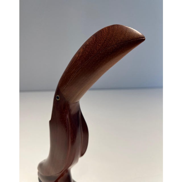1970s Wooden Toucan With Glass Eyes For Sale - Image 9 of 12