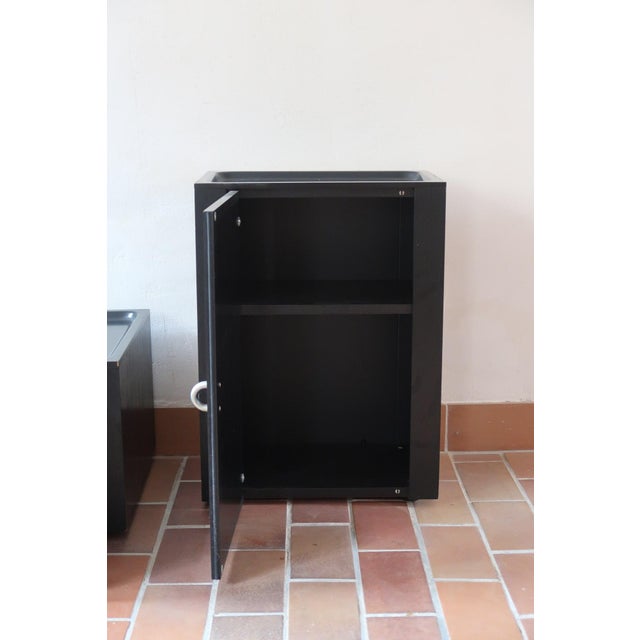 Black Black Lacquered Cabinets by Roche Bobois, France, 1990s, Set of 2 For Sale - Image 8 of 15